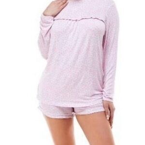 🛍️ 2/$25 NWT Cozy Pink Giraffe-Print Long-Sleeve Women’s 2 pc. Pajama set Large